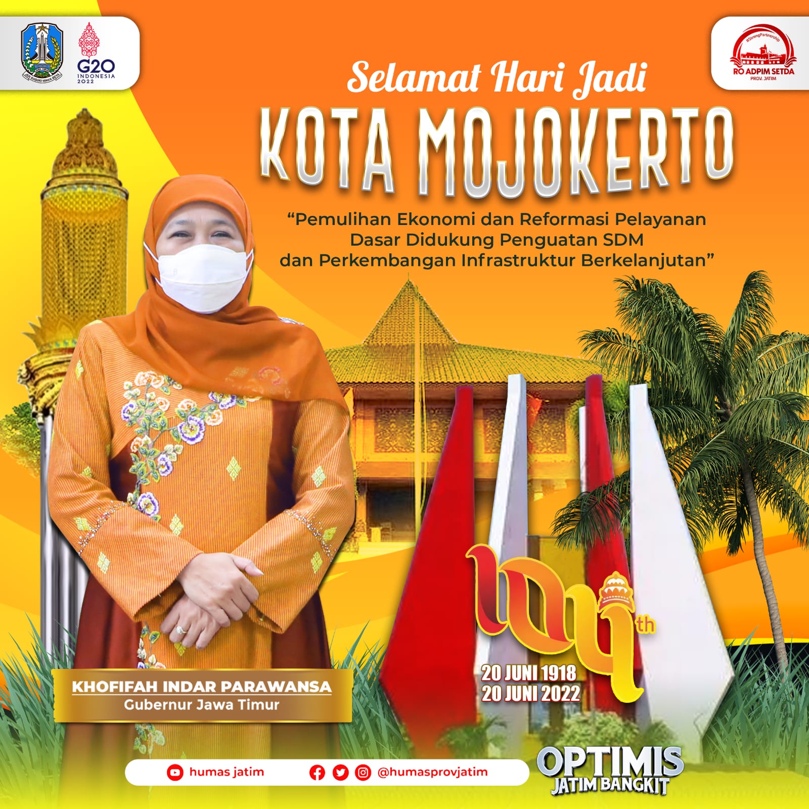 Peringatan HUT Kota Mojokerto dan Kota Madiun, Gubernur Khofifah: Pertemuan Antara Kekuatan Majapahit dan Kota Pendekar, Perkuat Optimis Jatim Bangkit