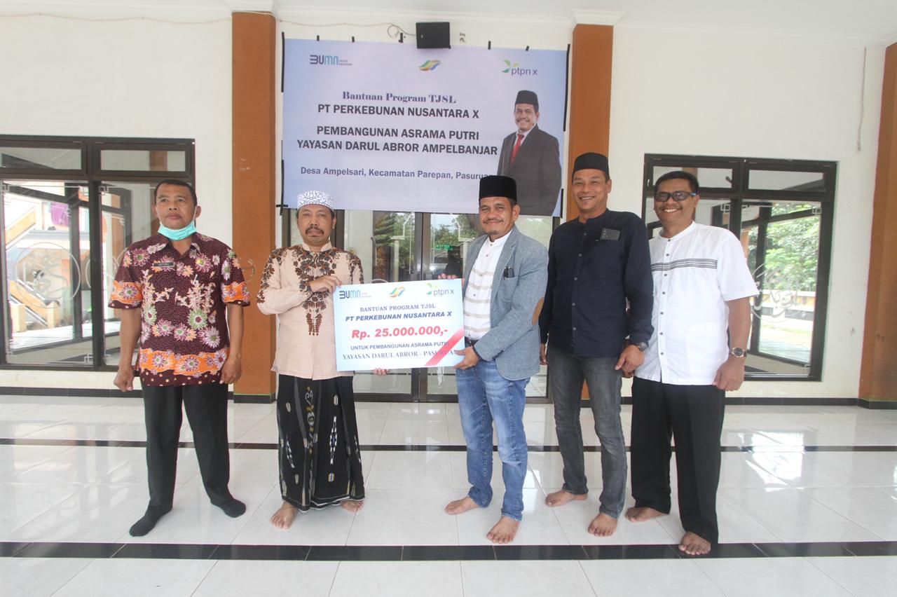 PTPN X Bantu Pembangunan Asrama Pondok Pesantren Darul Abror Pasuruan